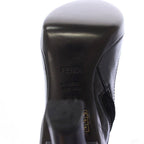 Fendi Long Boots Suede Logo Button 36.5 Black TK — view 7