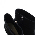 Chanel Short Boots CC Logo Suede Side Zipper 36c Black TK — view 5