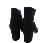 Chanel Short Boots CC Logo Suede Side Zipper 36c Black TK — view 6
