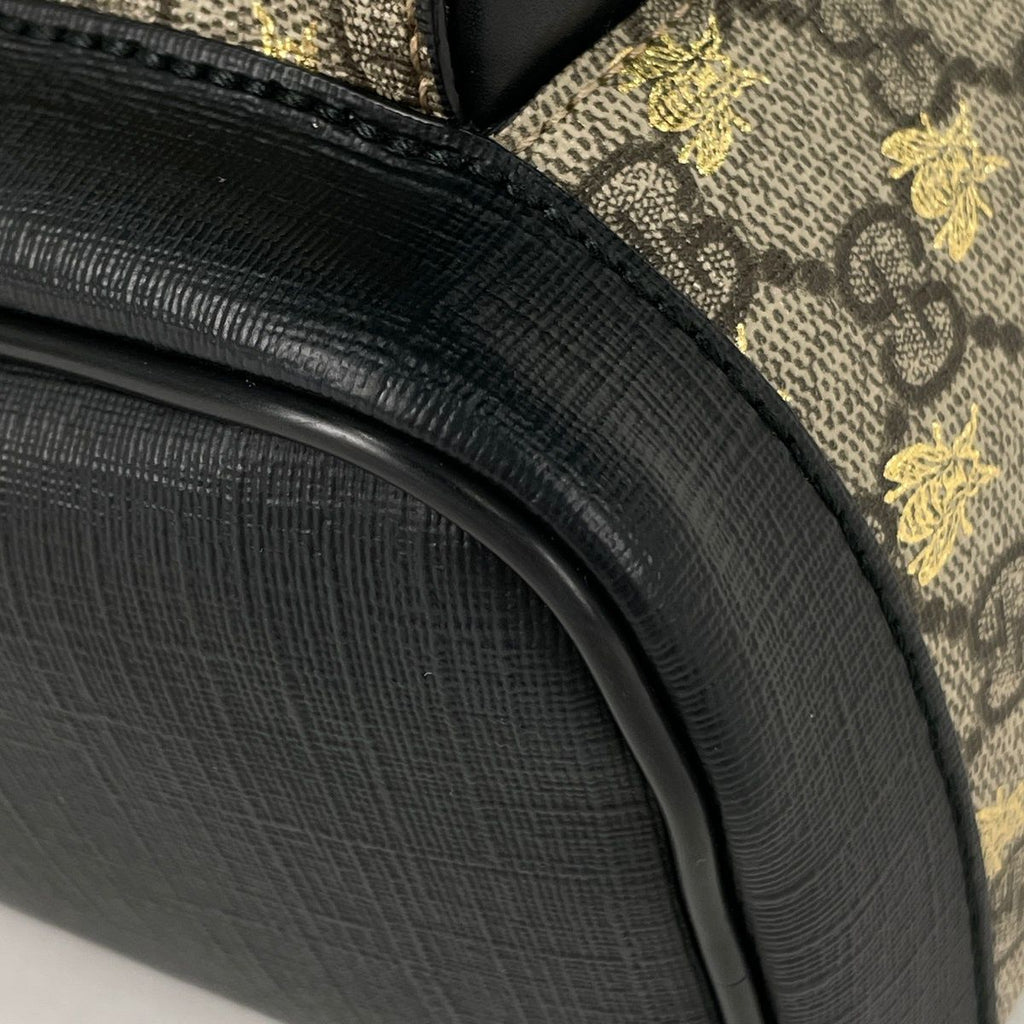 Gucci GG Pattern Backpack Bee Print Supreme Beige Black — view 4