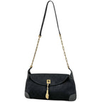 Gucci GG Pattern Shoulder Bag Tiger Head Canvas Black