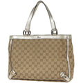 Gucci GG Pattern Tote Abbey Canvas Beige Gold
