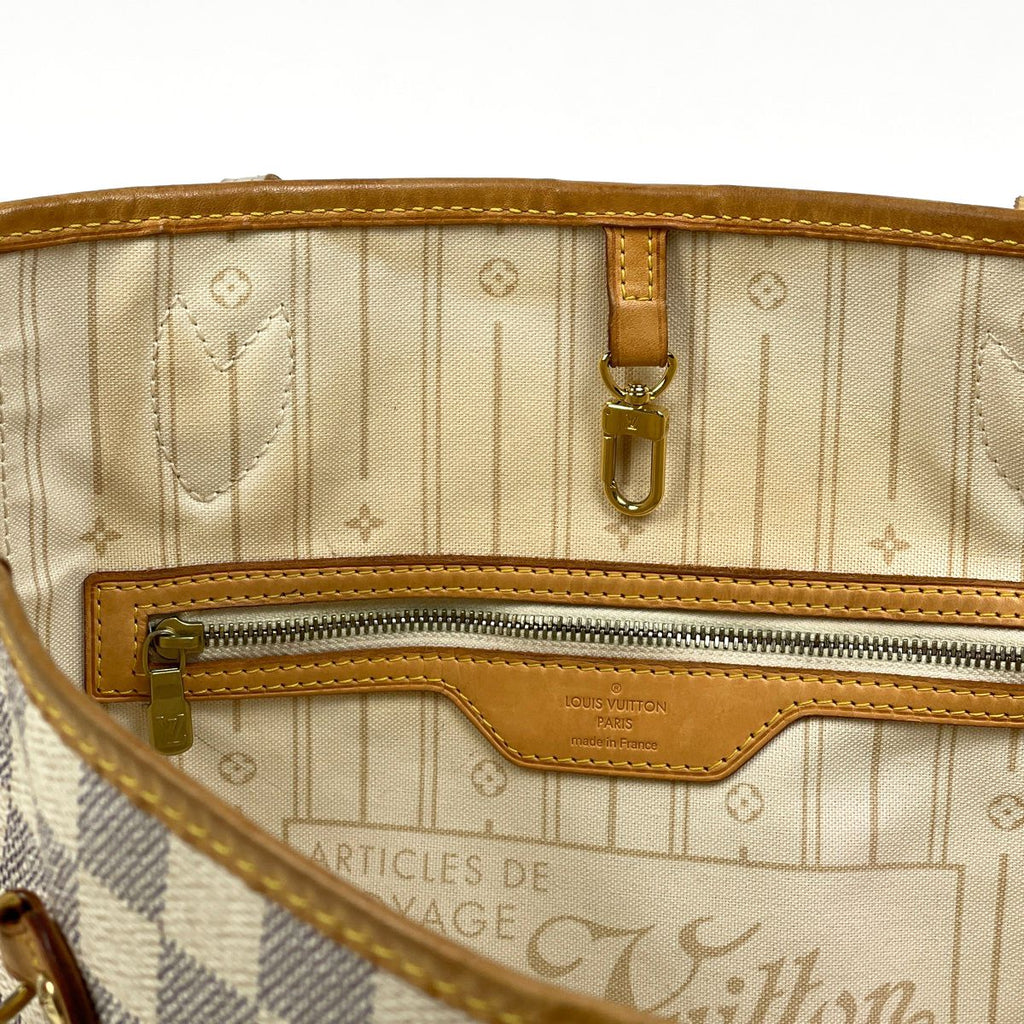 Louis Vuitton Neverfull MM Shoulder Bag Tote Damier Azur White — view 7