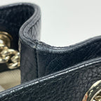 Gucci Soho Chain Shoulder Bag Interlocking Tote Leather Black — view 4