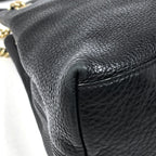 Gucci Soho Chain Shoulder Bag Interlocking Tote Leather Black — view 3