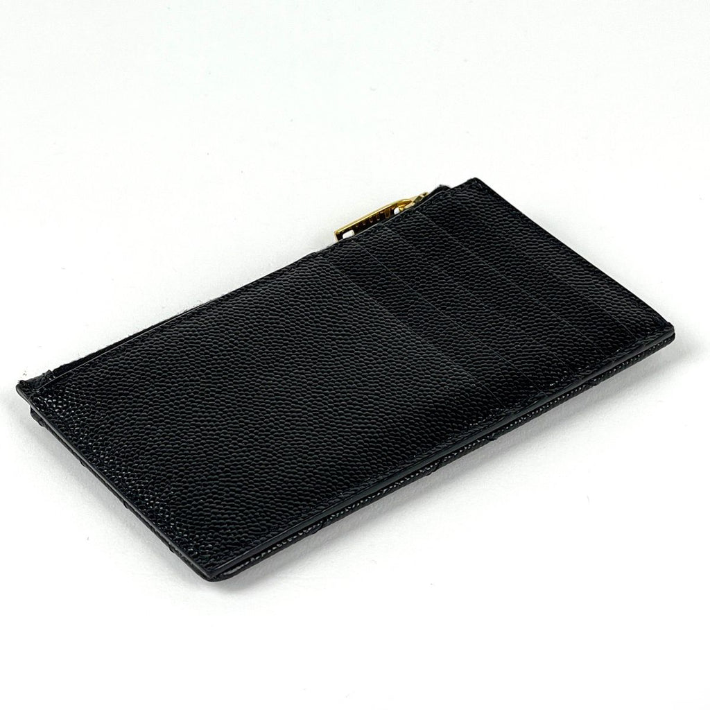 Saint Laurent Monogram Fragment Zip Card Case Leather Black — view 2