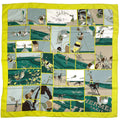 Hermes Carre 90 Soie Li Love Silk Scarf Yellow Multicolor