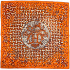 Hermes Carre 90 Mosaic 24 Scarf Silk Orange