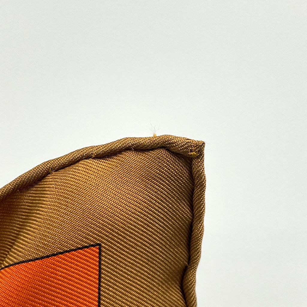 Hermes Carre 90 L'or Des Chefs Scarf Silk Brown Orange Multicolor — view 5