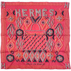 Hermes Carre 70 Kelly en Perles Scarf Silk Pink Multicolor Made of Pearls