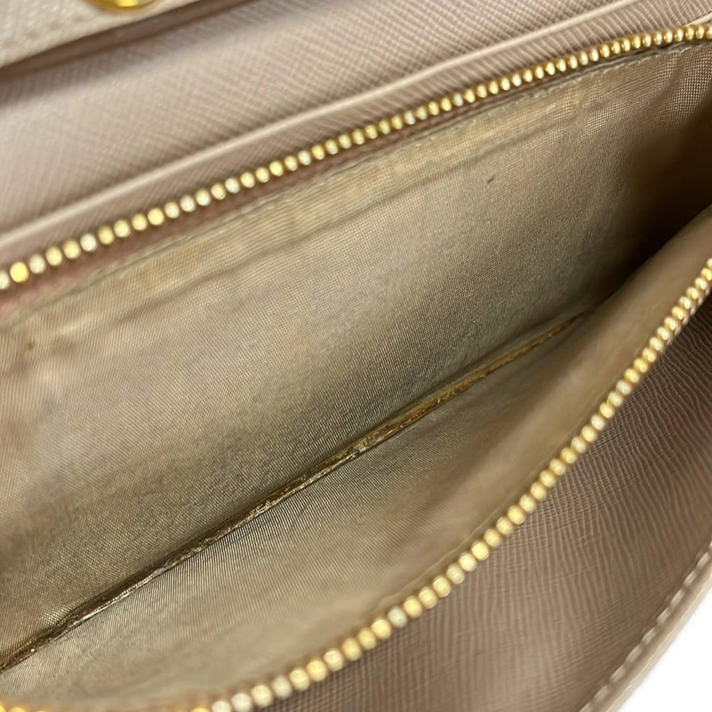 Prada Wallet Beige Shoulder Strap Removable Leather — view 5