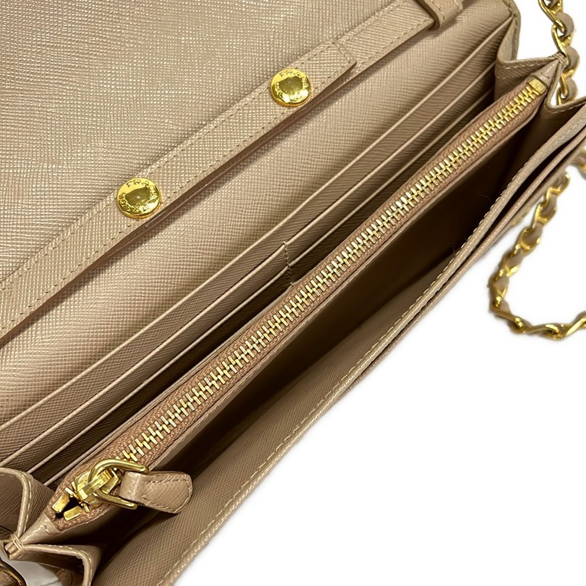 Prada Wallet Beige Shoulder Strap Removable Leather — view 4