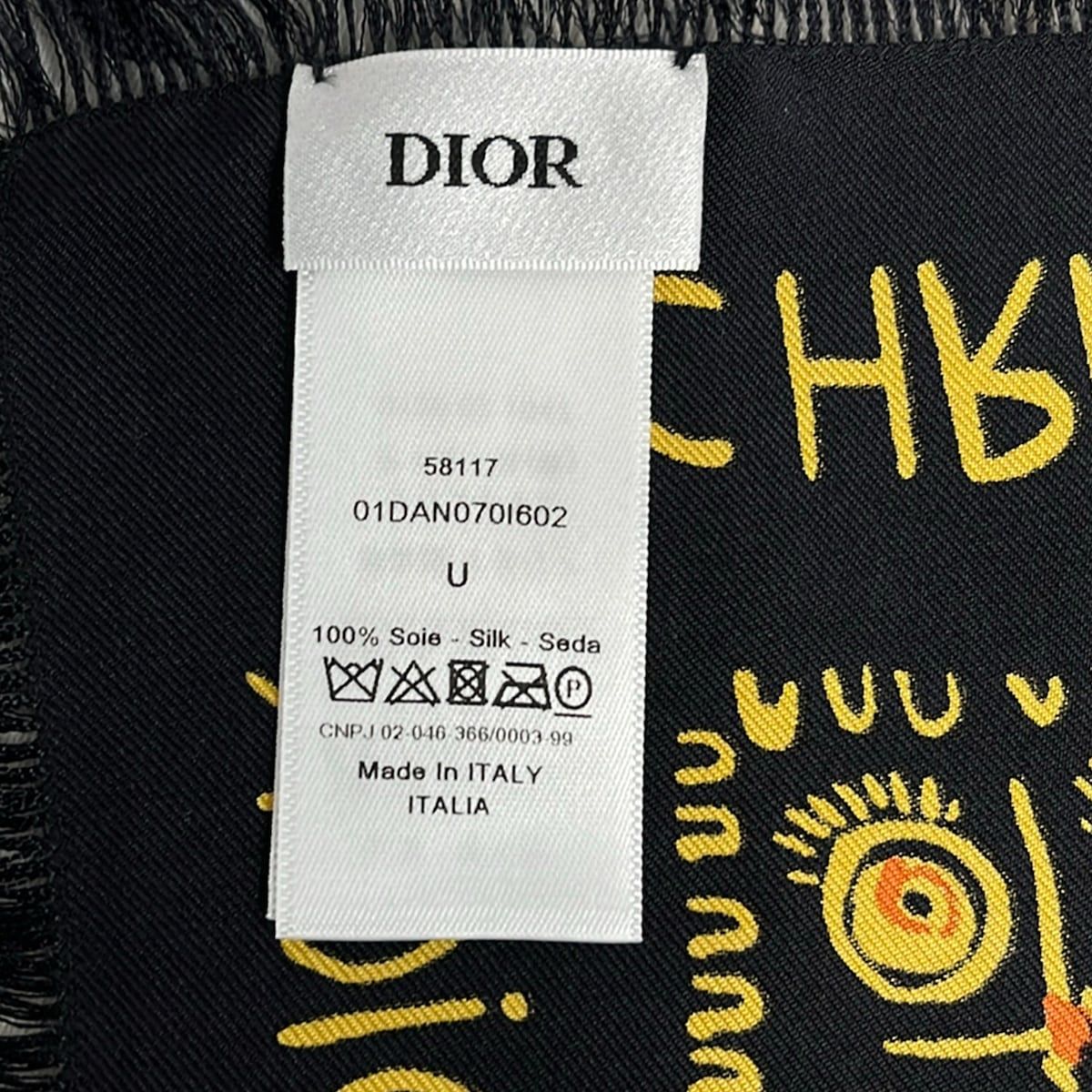 Dior Scarf Black Dark Yellow Multi Kirin — view 2