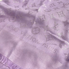 Louis Vuitton Scarf Light Purple Large Shawl Monogram Wool Silk — view 3