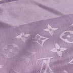 Louis Vuitton Scarf Light Purple Large Shawl Monogram Wool Silk — view 5