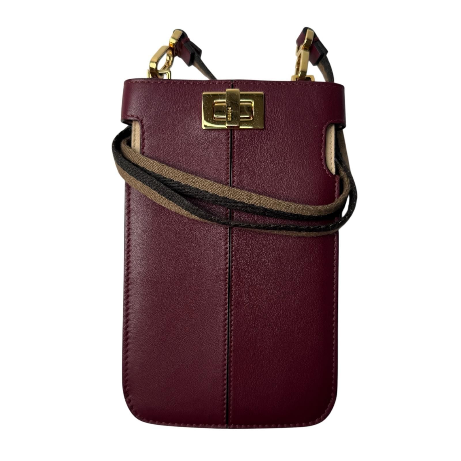 Fendi Peekaboo Leather Phone Pouch