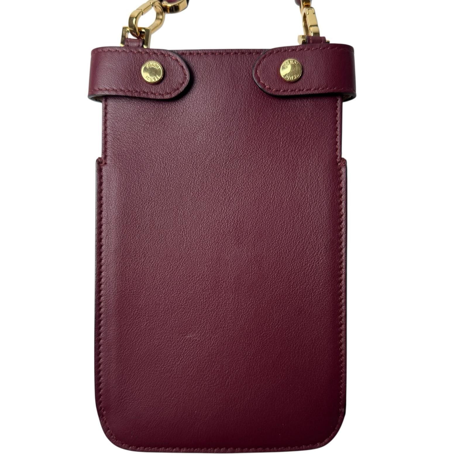 Fendi Peekaboo Leather Phone Pouch — view 3