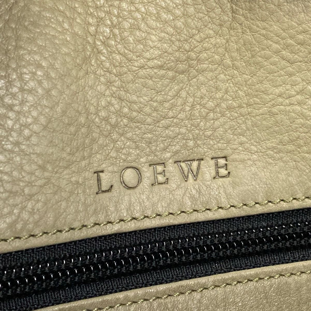 Loewe Handbag Amazona Khaki Gray Black Leather — view 9