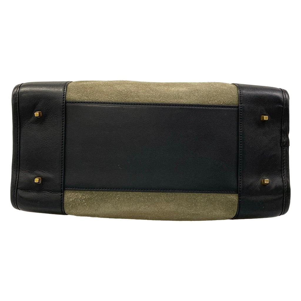 Loewe Handbag Amazona Khaki Gray Black Leather — view 5