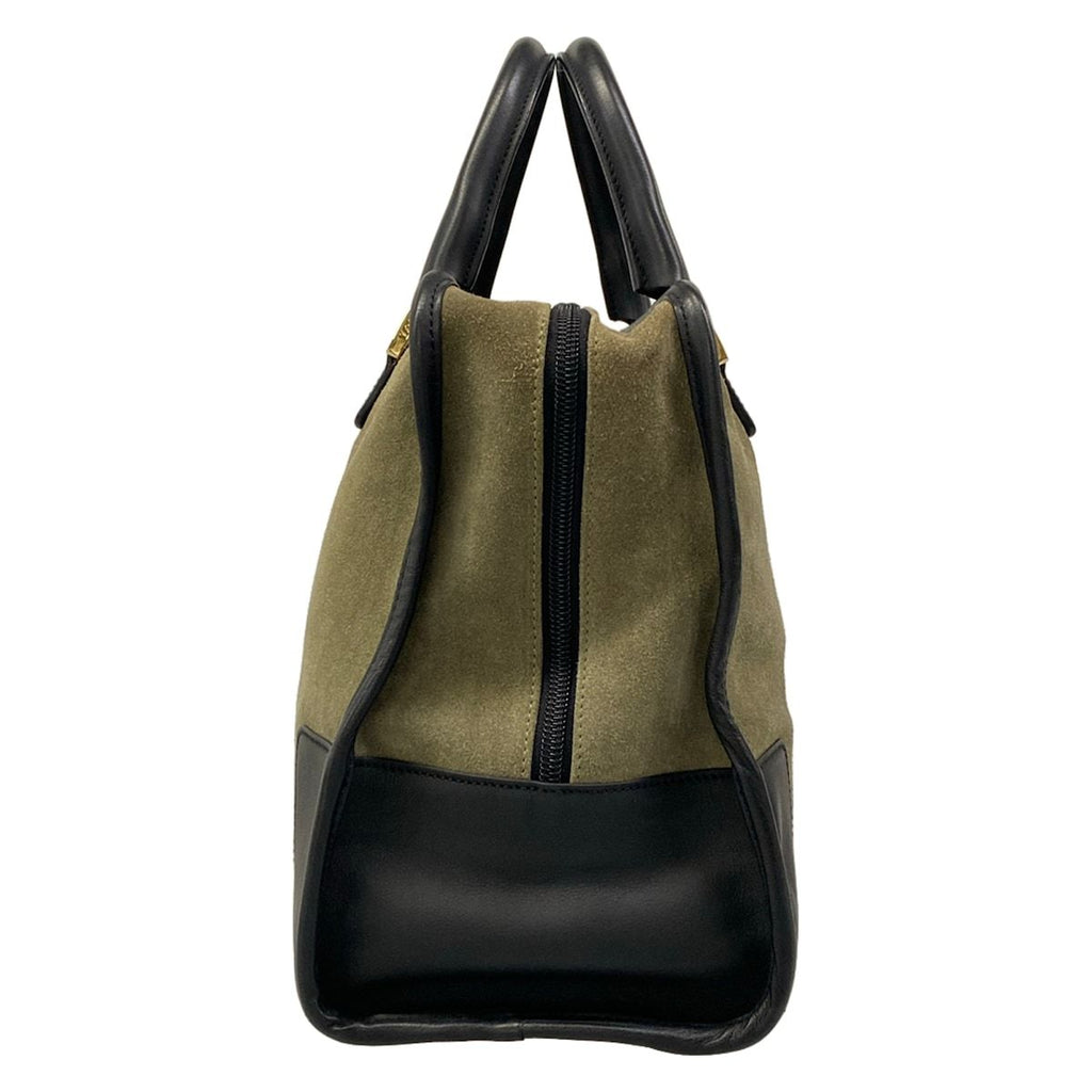 Loewe Handbag Amazona Khaki Gray Black Leather — view 4