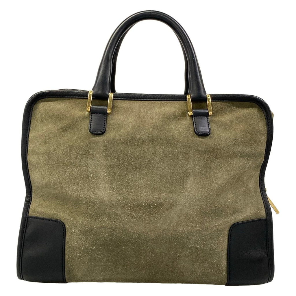 Loewe Handbag Amazona Khaki Gray Black Leather — view 3