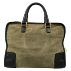Loewe Handbag Amazona Khaki Gray Black Leather — view 3