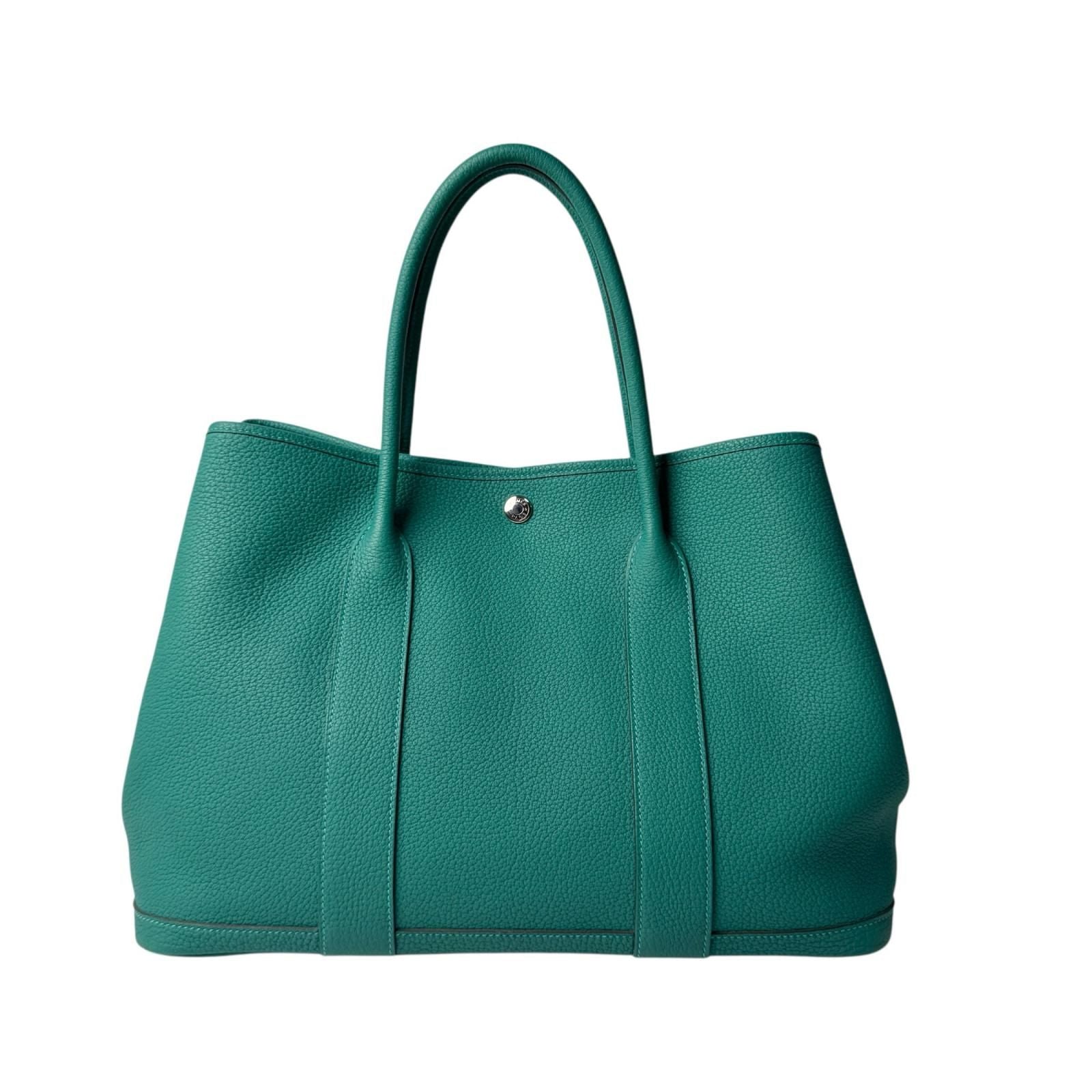 Hermes Garden Party PM 36 Malachite Handbag