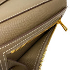 Hermes Trifold Wallet Bearn Combination Etoupe Gold — view 4