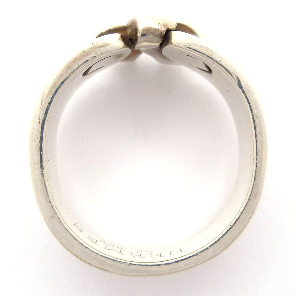 Hermes Ring 54 Russet Silver Ribbon — view 4