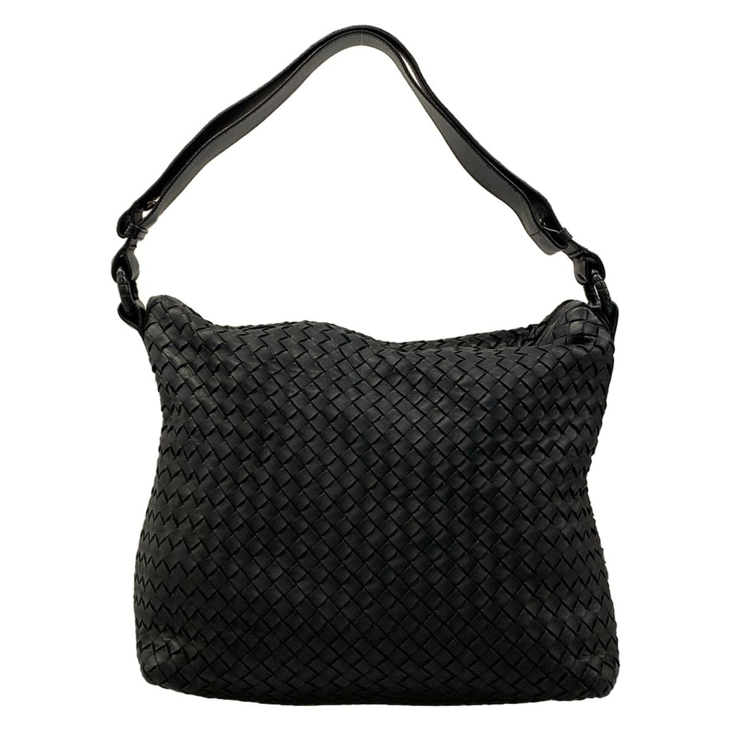 Bottega Veneta Shoulder Bag Intrecciato Black Leather