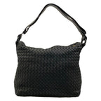 Bottega Veneta Shoulder Bag Intrecciato Black Leather — view 3