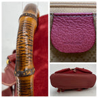 Gucci Backpack Suede Red Travel Business Bamboo — view 4