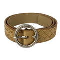 Bottega Veneta Belt 75 cm Beige Intrecciato Leather