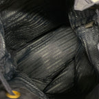 Prada Duet Dark Navy Drawstring Mini Bag Leather — view 7