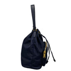 Prada Duet Dark Navy Drawstring Mini Bag Leather — view 2