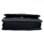 Chanel Waist Pouch Quilted Black Chain Belt Vintage Gold Lambskin — view 5