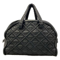 Chanel Handbag Black Silver Hidden Chain Bowler Bag Lambskin