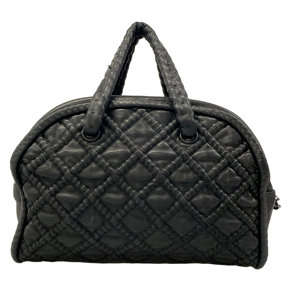Chanel Handbag Black Silver Hidden Chain Bowler Bag Lambskin — view 3