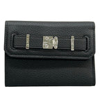 Louis Vuitton Trifold Wallet Georges Black Leather Cowhide