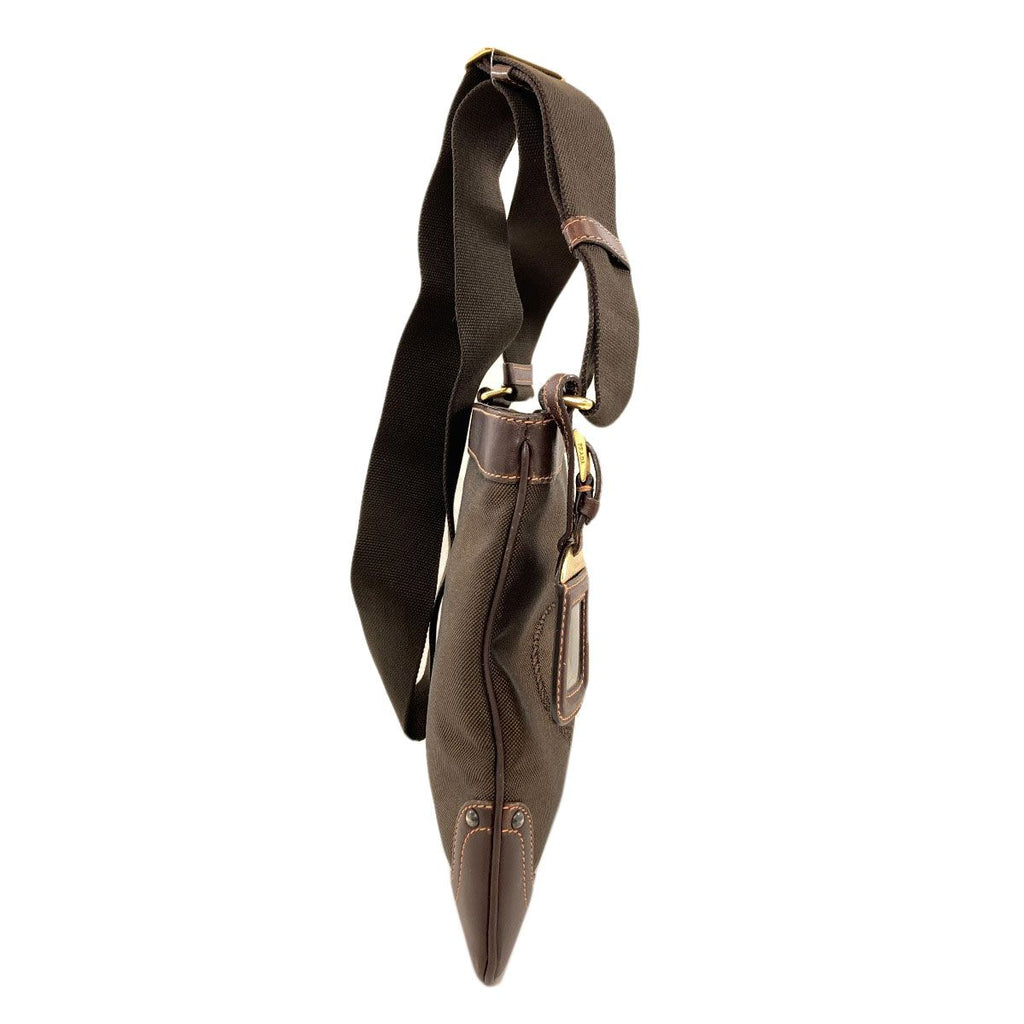 Prada Logo Shoulder Bag Canvas Calf — view 3