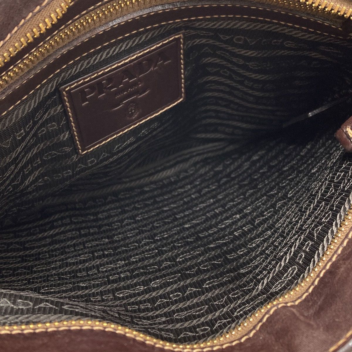 Prada Logo Shoulder Bag Canvas Calf — view 5