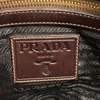 Prada Logo Shoulder Bag Canvas Calf — view 6