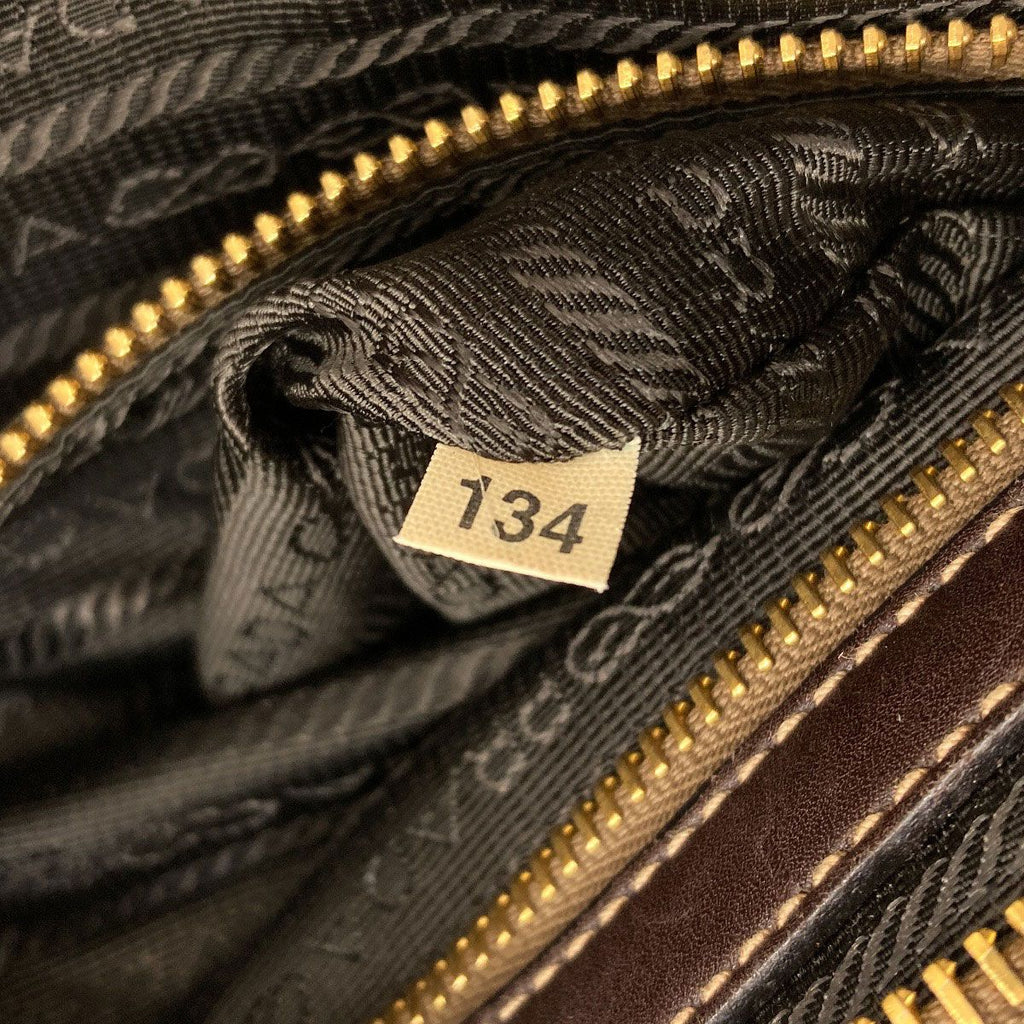 Prada Logo Shoulder Bag Canvas Calf — view 7
