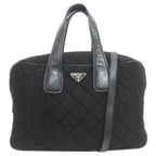 Prada Quilted 2-Way Handbag Cotton Canvas