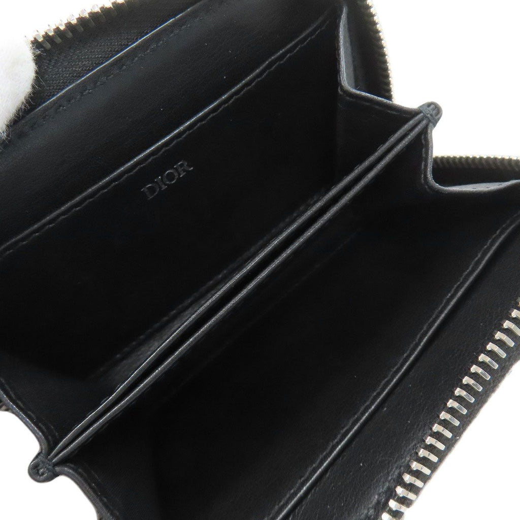 Dior White Oblique Jacquard Card Case Canvas — view 4