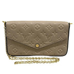Louis Vuitton Wallet Monogram Empreinte Pochette Felicie Tourtle Leather Cowhide