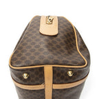 Celine Vintage Small Boston Brown Beige Macadam Canvas Shoulder — view 7
