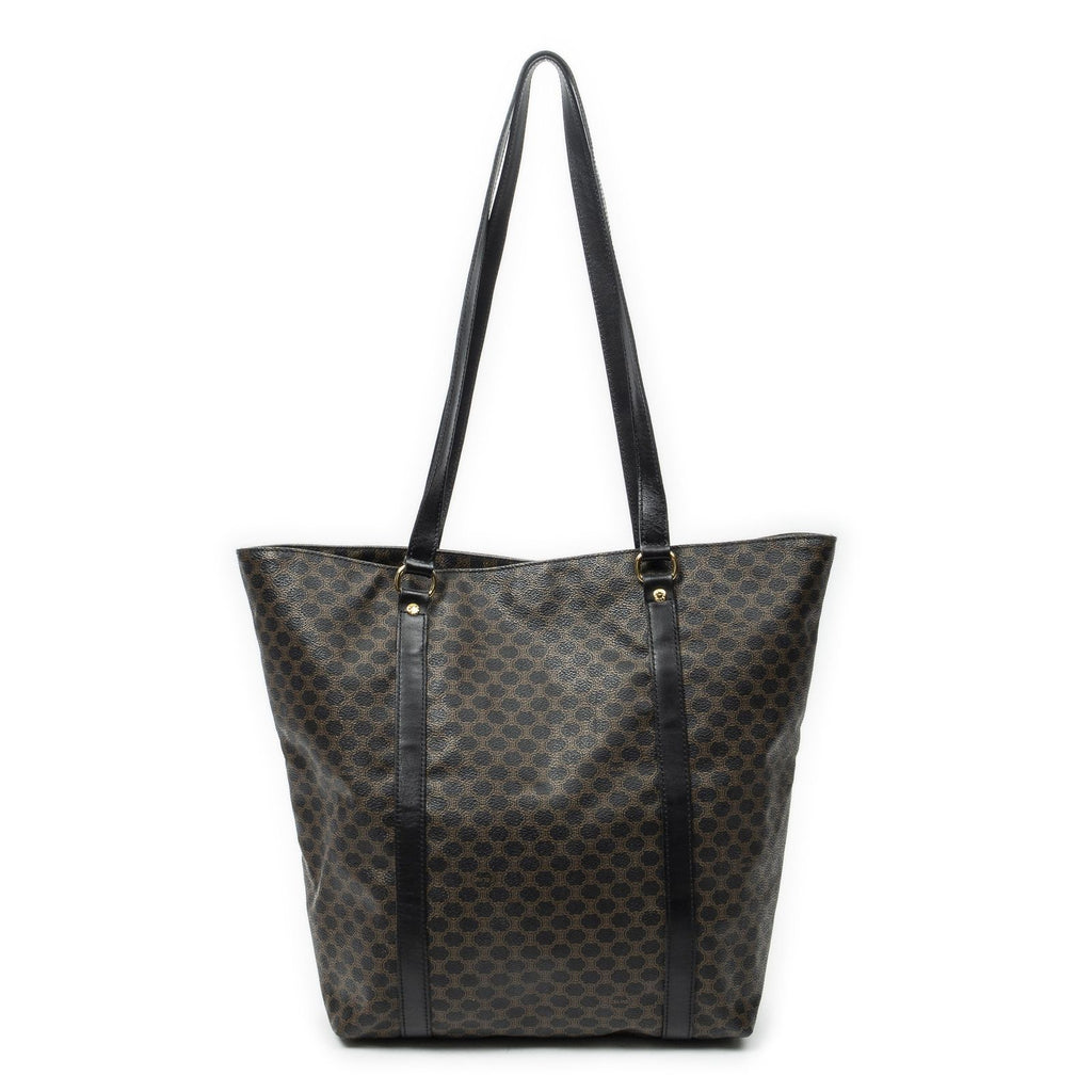 Celine Vintage Shopping Tote Black Macadam Canvas — view 5