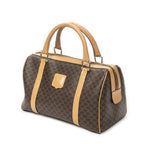 Celine Vintage Small Boston Brown Beige Macadam Canvas Shoulder — view 2