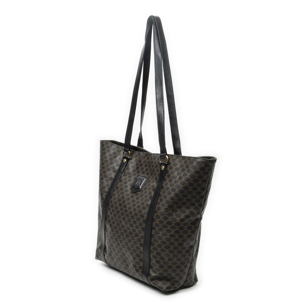 Celine Vintage Shopping Tote Black Macadam Canvas — view 2